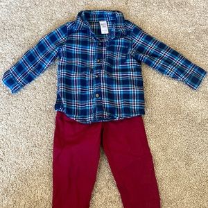 Carter’s Flannel Shirt and Cotton Pant Set 18m